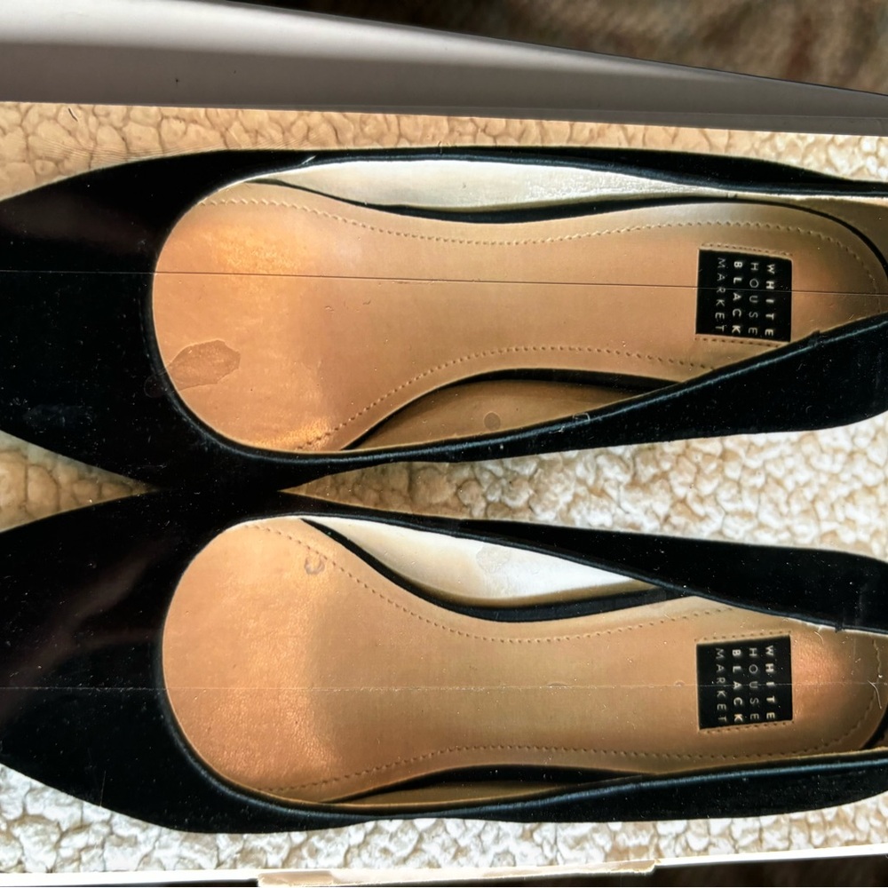 WHBM Black Velvet Heels, used